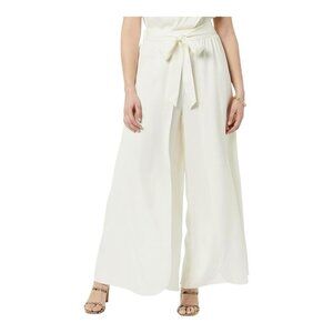 Terea Andrea Pitter Shay Wide Leg Layered Tie Pants 2X Ivory Resort Flowy NWT